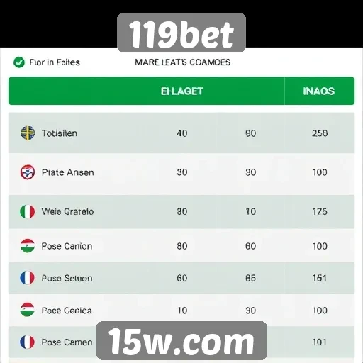 Comparativo de odds entre 119bet e concorrentes